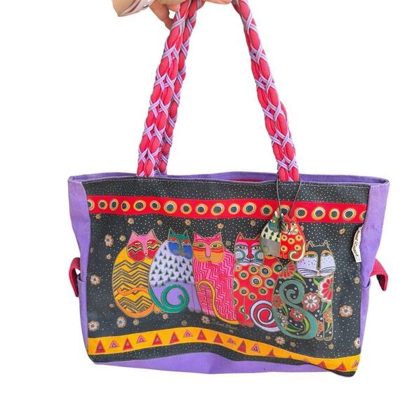 Laurel Burch Handbags - LAUREL BURCH cat oversize witchy tote
